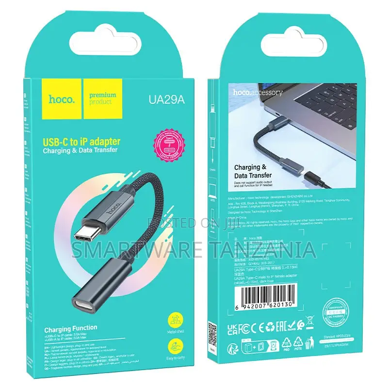 Hoco Ua29a Usb-c To Lightning Cable Adapter Braided Charge Sync