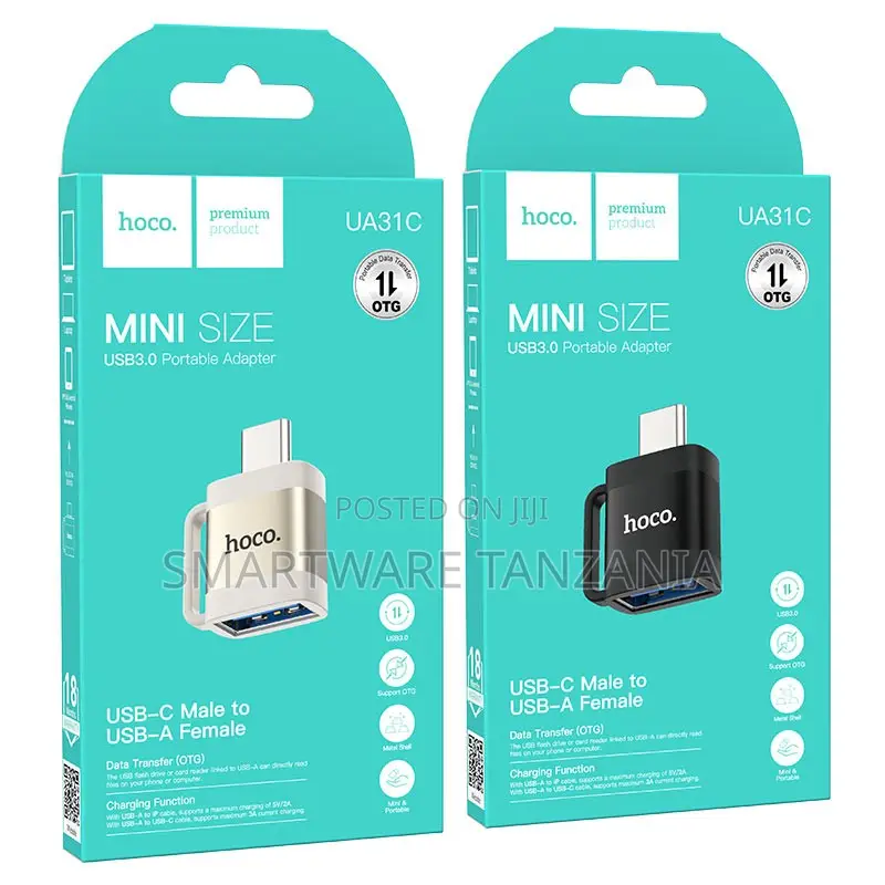 Hoco Ua31c Type-C Male to Usb-a Female Mini Otg Adapter Usb 3.0