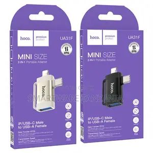 Hoco Ua31f 2-in-1 Mini Lightning Usb-C to Usb-a Otg Adapter