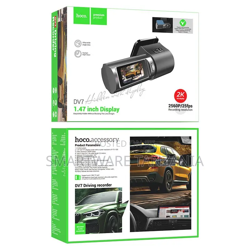 Hoco Dv7 Hidden Dash Cam 1.47 Inch Display 2560p Recording