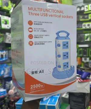 Multifunctional Three Usb Vertical Sockets 2500watts