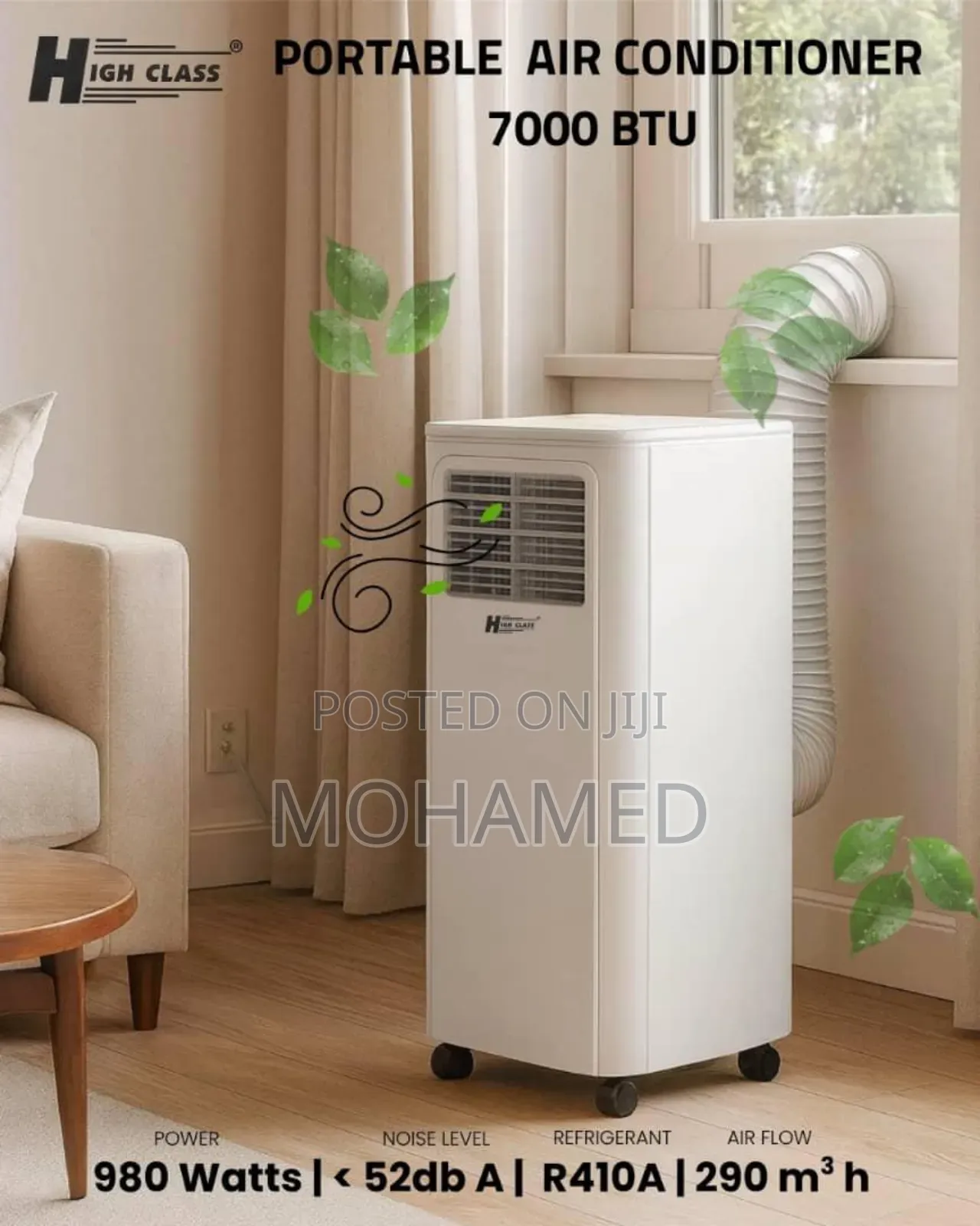 *Highclass Portable Ac*
*Btu 7000*