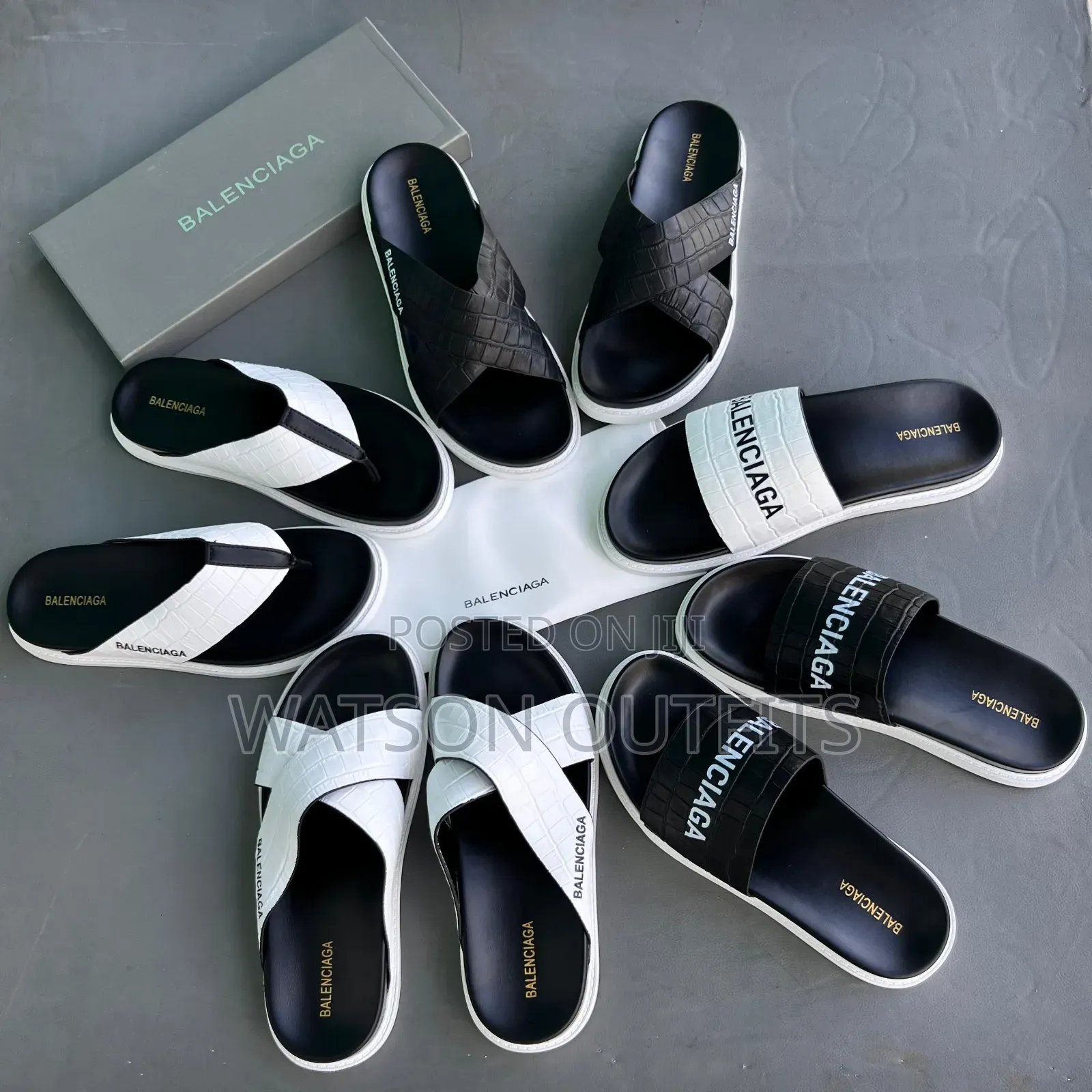 Sendo or Men's Leather Sandals Balenciaga Branded