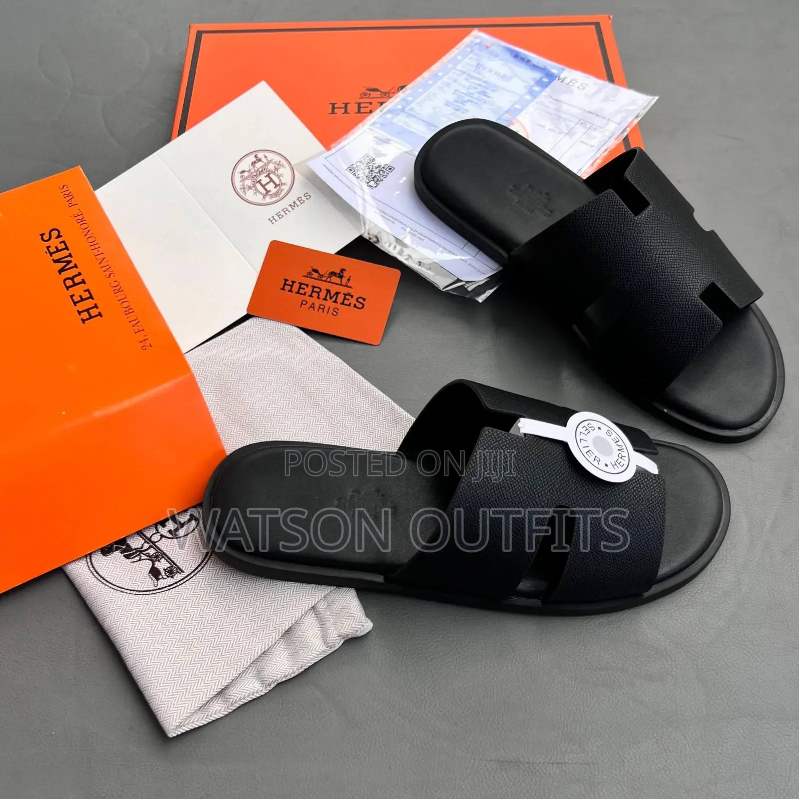 Men's Leather Sandals in Hermes Branded