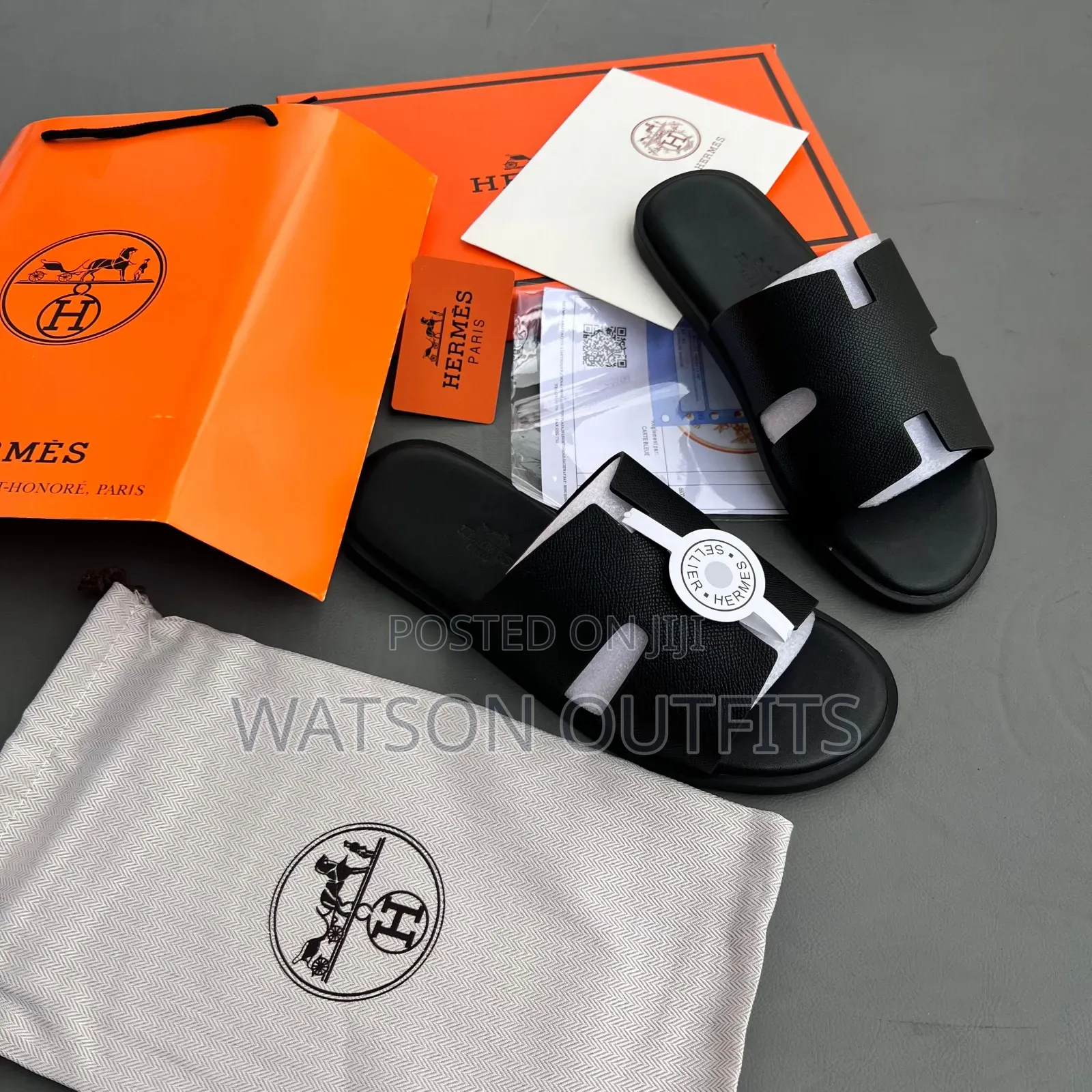 Men's Leather Sandals in Hermes Branded