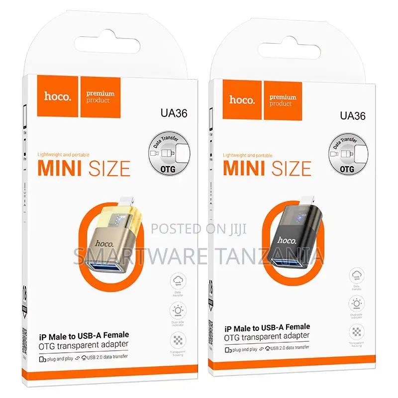 Hoco Ua36 Mini Size Ip Male to Usb-a Female Otg Data Transfer Adapter