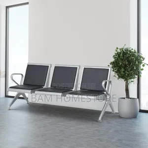 Executive 3-Seater Waiting Sofa - Modern Metal Office Reception Chair