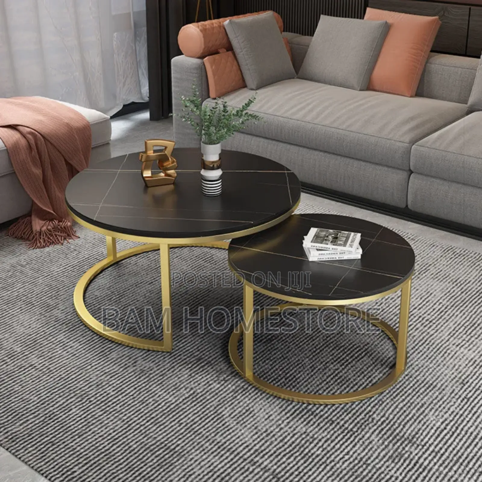 Modern Plain Black Coffee Table 2 in 1