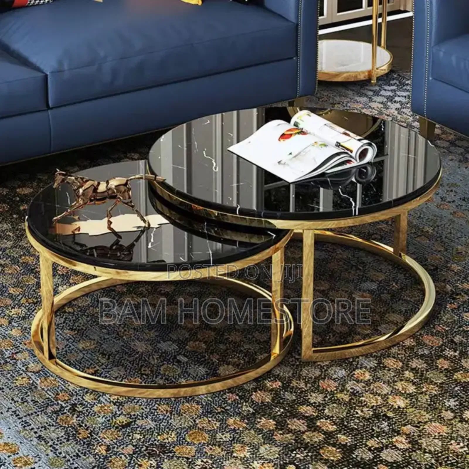 Modern Plain Black Coffee Table 2 in 1