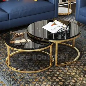 Modern Plain Black Coffee Table 2 in 1