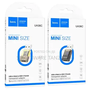 Hoco Ua36c Usb-a Male to Usb-C Female Adapter 3a Charging Transfer