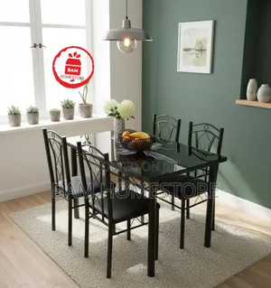 Modern 4-Seater Glass Dining Table - Apartment Set Modela31(4d)