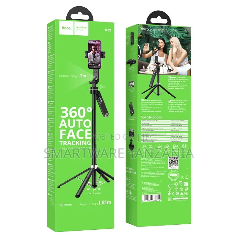 Hoco 360 Auto Face Tracking Live Streaming Bracket Tripod 7m 1.81m
