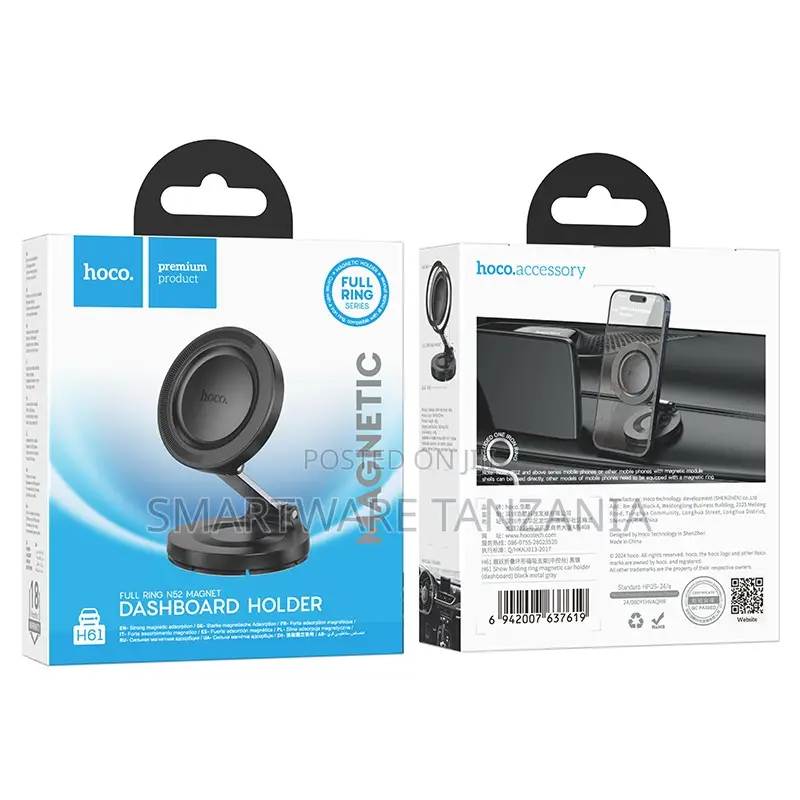 Hoco Hq61 Magnetic Full Ring N52 Magnet Dashboard Holder Phone Stand