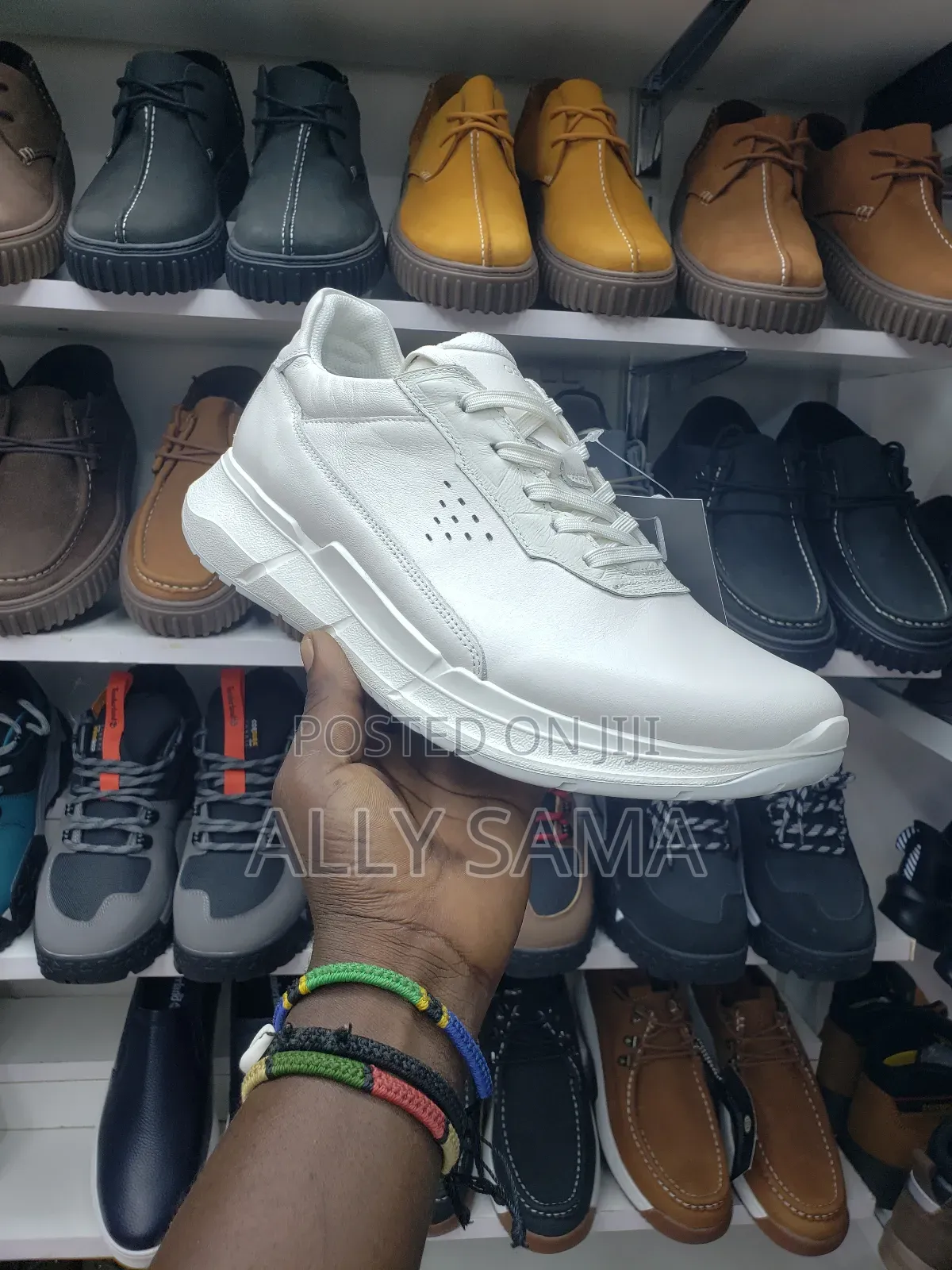 Men's Sneakers Ecco Full White Material Leather