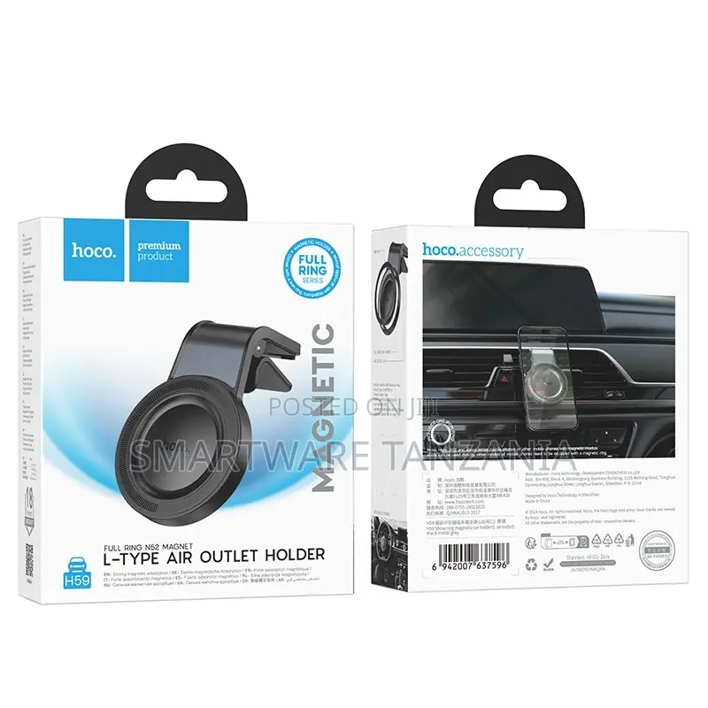 Hoco H59 Full Ring L-Type Air Outlet Magnetic Car Phone Holder