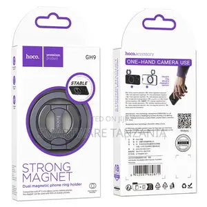 Hoco Gh9 Strong Magnet Dual Ring Phone Holder One Hand Camera Use