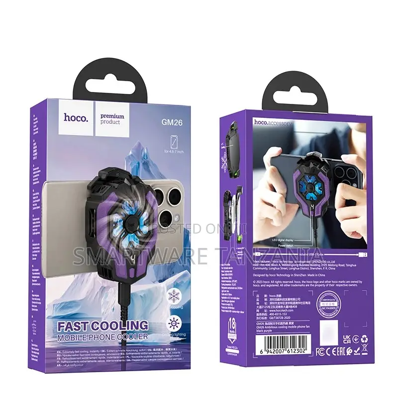 Hoco Gm26 Fast Cooling Mobile Phone Cooler Led Rgb Fan Gaming Clip
