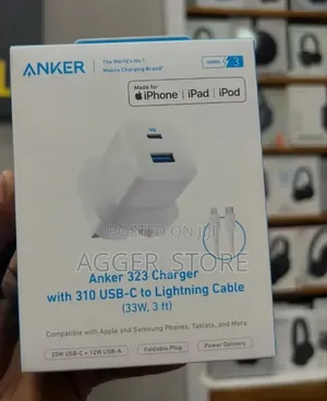 Anker 323 Charger With 310 Usb-C to Lightning Cable(33w, 3 Ft)