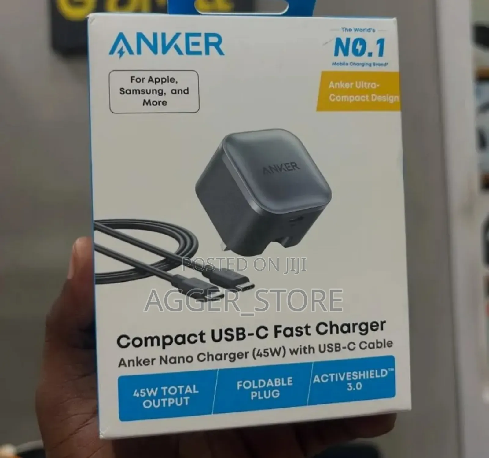 Anker Nano Charger (45w) With Usb-C Cable