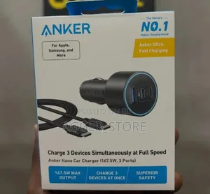 Anker Nano Car Charger (167.5w, 3 Ports)