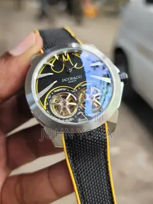 Jacob Co Gotham City Double Triple Axis Tourbillon Watch in Black