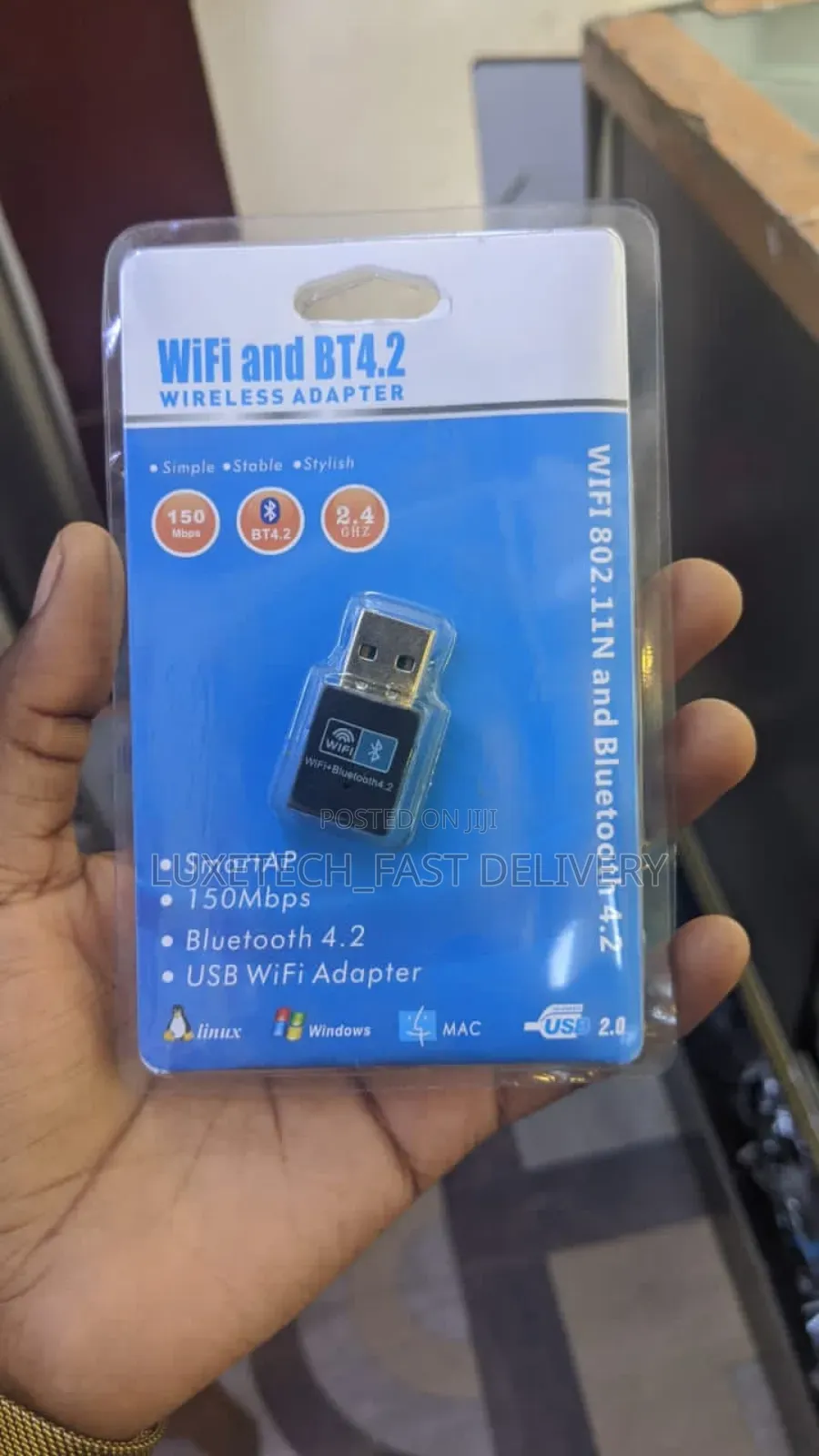 Smartap 150mbps 2-in-1 Bluetooth 4.2 Usb Wifi Adapter (Dongle)