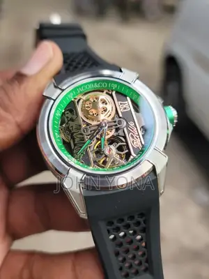Jacob Co. Epic X Cr7 Heart of Cr7 Watch and a Black Strap.