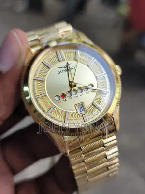 Gold-Tone Domino Quartz Watch