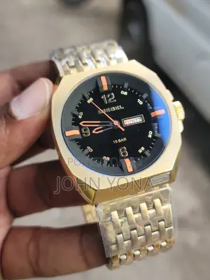 Diesel Stainless Steel Watch Gold Tone With a Black Dial