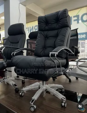 Executive Office Chair With High Back, Chrome Armrests and 5star Base