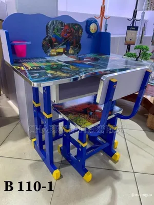 Kids Adjustable Desk and Chair Set With Built-in Book or Tablet Holder