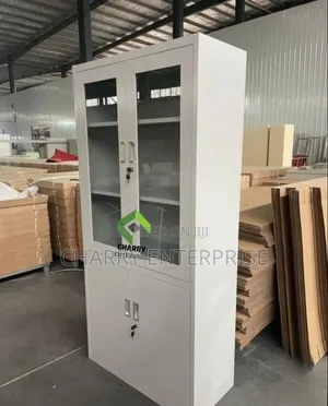 Metal 2doors Home or Office File Cabinet Glass Doors Cupboard Kabati