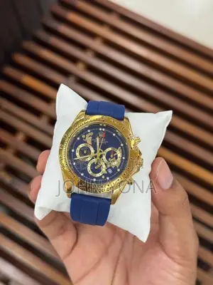 Rolex Cosmograph Daytona Model With Gold Case and Blue Rubber Straps