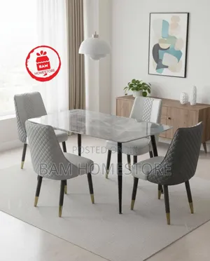 Modern Dining Set( Marble Table+ 4 Comfy Chairs)
