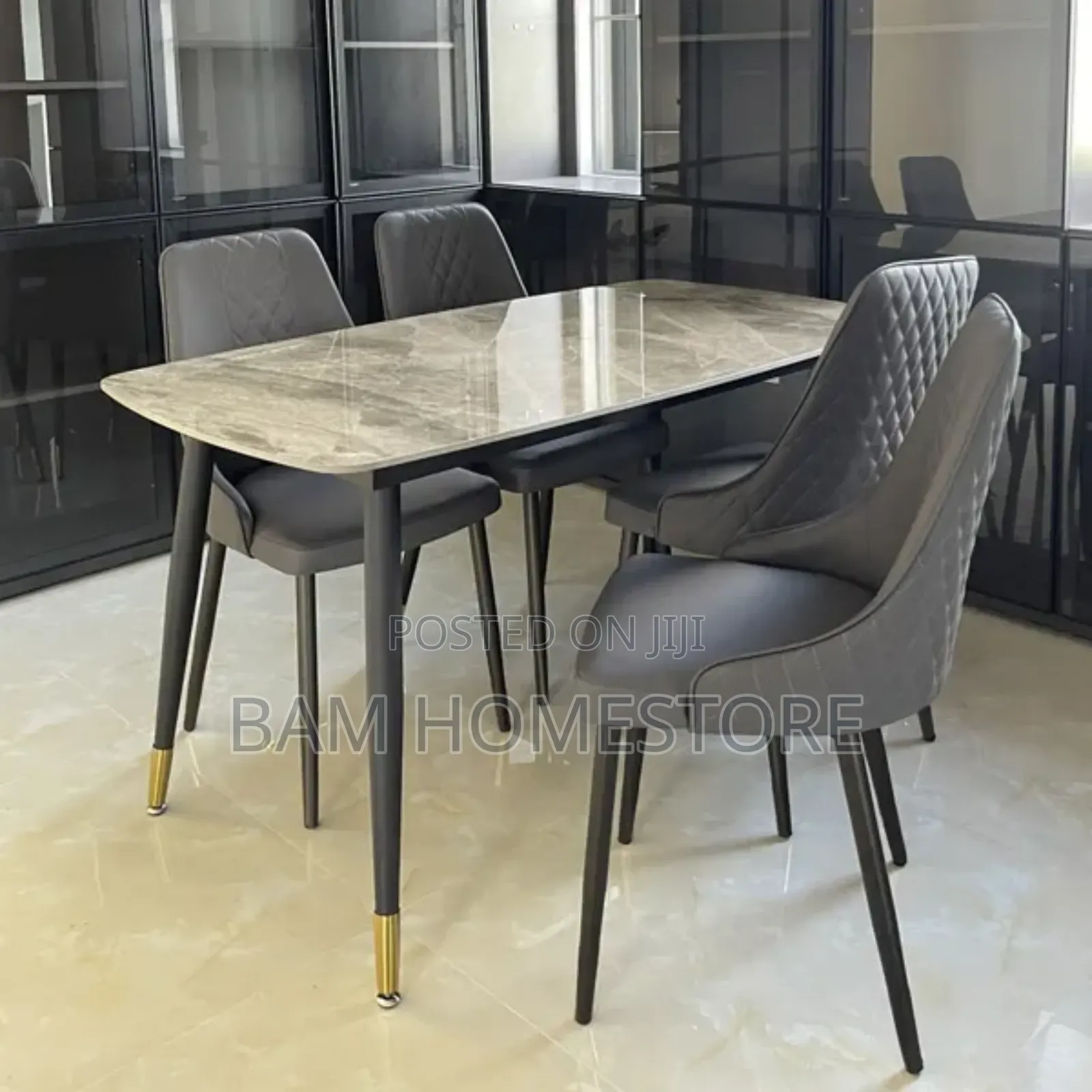 Modern Dining Set( Marble Table+ 4 Comfy Chairs)