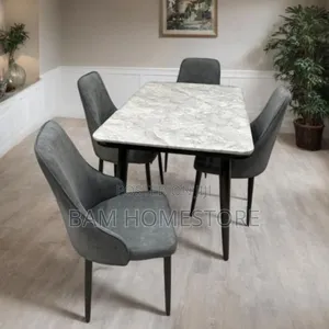 Modern Dining Set( Marble Table+ 4 Comfy Chairs)