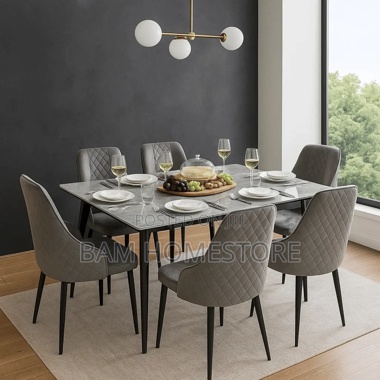 Classic Dining Set( Meza Ya Chakula) Set Ina Meza Na Viti 6