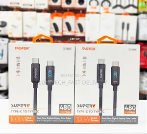 Faster 100w Type-C to Type-C Real-Time Digital Display Data Cable