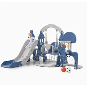 6 In 1 Combination Set Slide And Swing (Football,Basketball,Ringtoss )