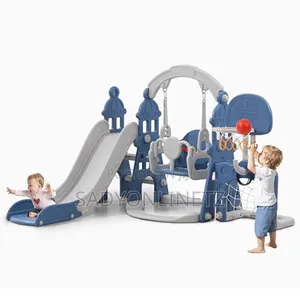 6 In 1 Combination Set Slide And Swing (Football,Basketball,Ringtoss )