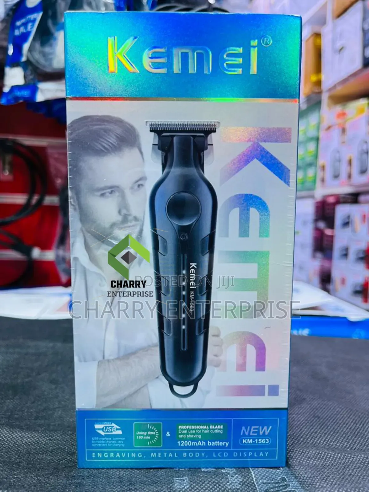 Original Kemei Hair Cutting Shaving Clipper Km1563 Rechargeable1200mah