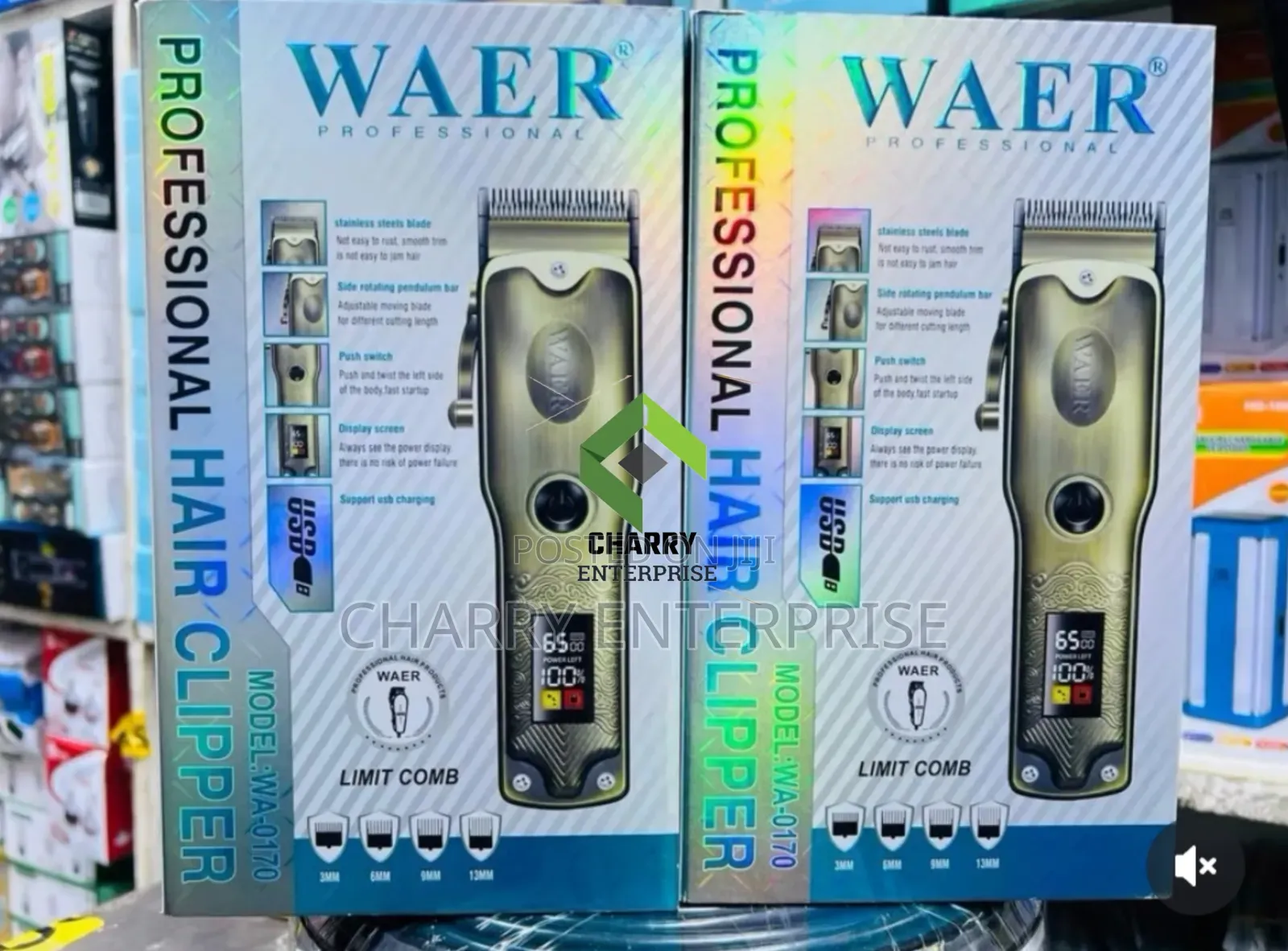 Waer Profesional Rechargeable Hair Clipper Wa2752 Push Switch Kunyolea