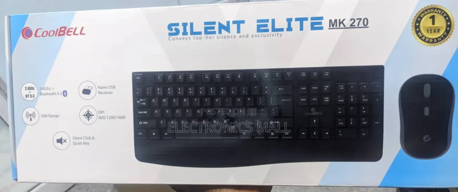 Coolbell Silent Elite Mk270 Wireless Keyboard and Mouse