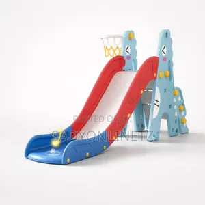 Kids Indoor and Outdoor Slide With Basketball Hoops