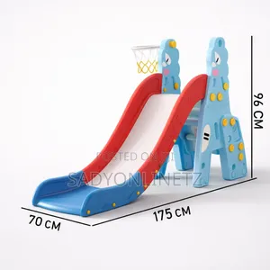 Kids Indoor and Outdoor Slide With Basketball Hoops