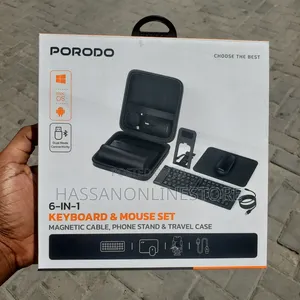 Porodo 6-in-1 Keyboard Mouse Set - Black