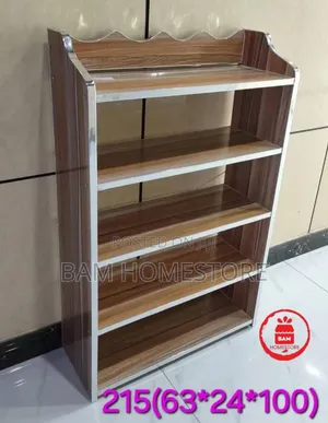 Modern Wood Silver 5-Tier Luxury Shoe Rack Organizer