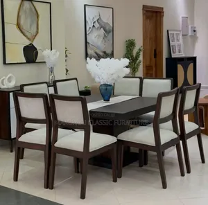 Dinning Table Sets Ya Mbao Ngumu Ina Jumla Ya Viti Nane