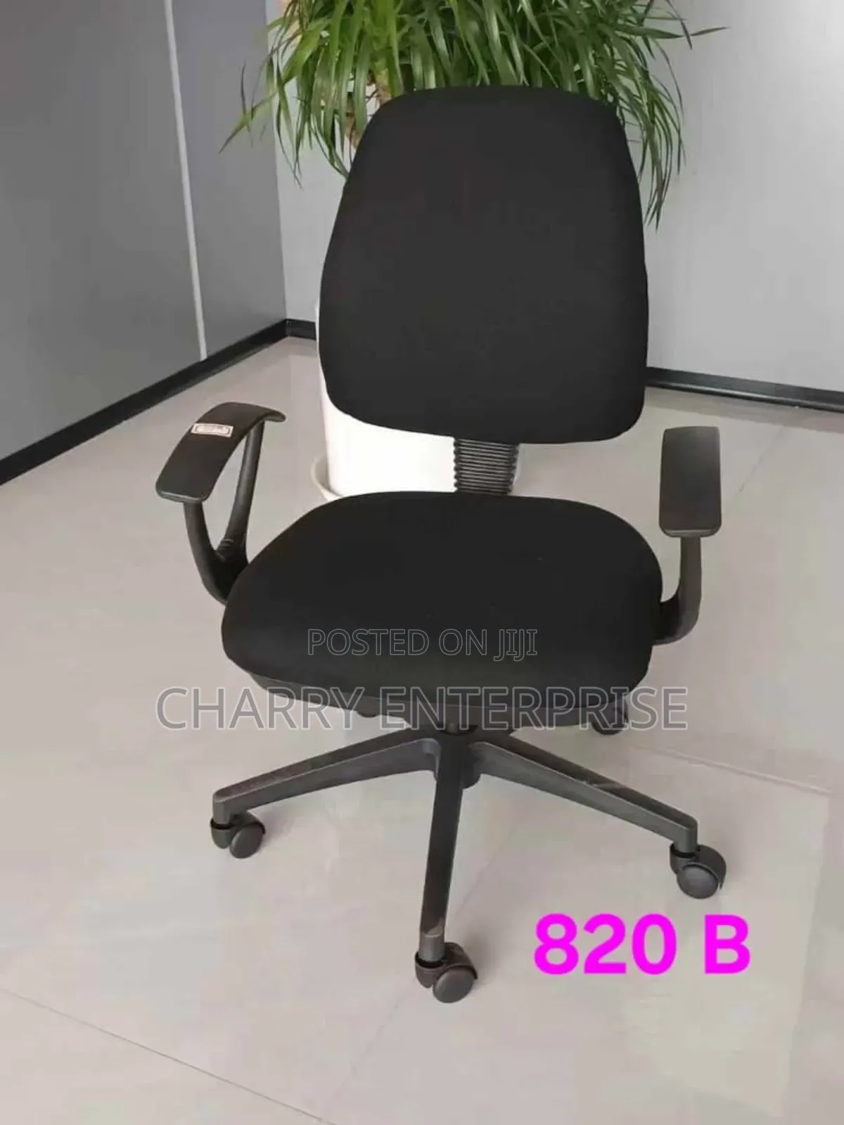 Black High-Back Ergonomic Office Chair With Adjustable Armrests